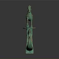 Ancient Exquisite Bronze Horse Sculpture Carving Featuring Intricate Snake Shaped Base