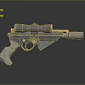 Unique Futuristic Pistol Weapon Design With Metallic Scope And Sleek Barrel