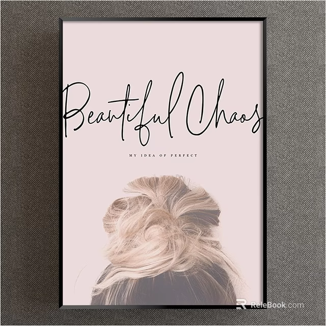 Portrait Painting of Woman with Blonde Bun Hairstyle and Light Background 3d model 