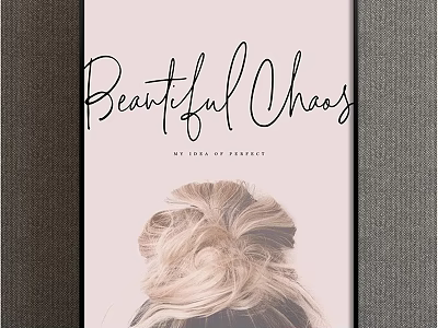 Portrait Painting of Woman with Blonde Bun Hairstyle and Light Background 3d model