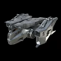 Advanced Technology Exhibition Hall Featuring Futuristic Metallic Spaceship With Mechanical Structure