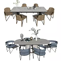 Modern Dining Table and Chair Combination Dining Table and Chair Combination Household Dining Table Dining Chair 3d model