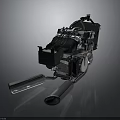 Industrial Mechanical Equipment With Dual Chrome Exhaust Pipes And Metal Structure Parts