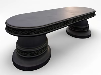 Black Outdoor Chair With Woven Texture Detail And Round Sturdy Base 3d model