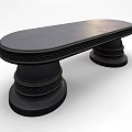 Black Outdoor Chair With Woven Texture Detail And Round Sturdy Base