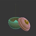 Carved Ceramic Sculpture with Open Lid and Incense Stick Textured Surface Design