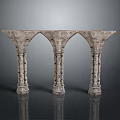 Classic Stone Archway Columns As Architectural Decorative Elements For Scenic Design 3d model