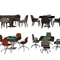 Modern Mahjong Table and Chair Mahjong Table 3d model