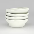 Tech Exhibition Hall Showcasing Stacked White Bowls With Contemporary Design