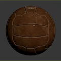 Brown Leather Football As Sports Equipment With Stitched Surface Design