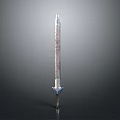 Metallic Decorative Sword With Intricate Patterns And Blue Hilt Design