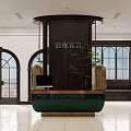 Modern Clothing Store Interior With Black Walls Hanging Clothes Black Pillar And Green Potted Plant