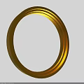 Golden Circular Metal Ring With Hollow Center And Shiny Smooth Surface