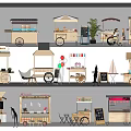 Variety Of Functional Food Carts With Unique Designs And Decorations