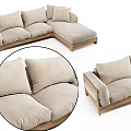 Nordic Combination Sofa Combination 3d model