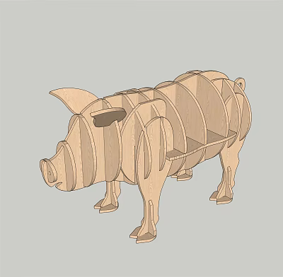 Modern Bookshelf Animal Bookshelf 3d model