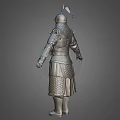 Ancient Man Full Body Soldier in Intricate Armor 3D Model with Metallic Texture