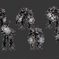 Game Movie Mechanical Characters With Various Poses And Weapon Designs