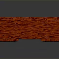 Red Wood Grain Cabinet With Transparent Panel Blue Pattern Side Decorations And Slender Legs