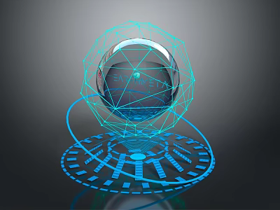 Advanced Structured 3D Spherical Projection Monitoring With Real Time Network Security 3d model