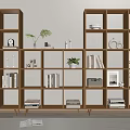 Solid Wood Bookshelf Storage Rack 3d model