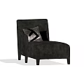 Elegant Modern Black Upholstered Chaise Lounge With Decorative Accent Pillows 3d model