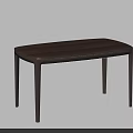 Modern Wooden Dining Table With Rectangular Top And Slim Sleek Legs Design 3d model