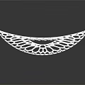Exquisite Silver Curved Sculpture Carving with Intricate Hollow Patterns Metallic Texture And Reflection