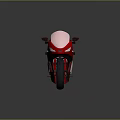 Red Sporty Motorcycle Design With Black Seat Windshield And Sleek Wheels