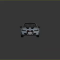 Light Blue Sports Car With Black Roof Stripes Gold Wheels And Sporty Design