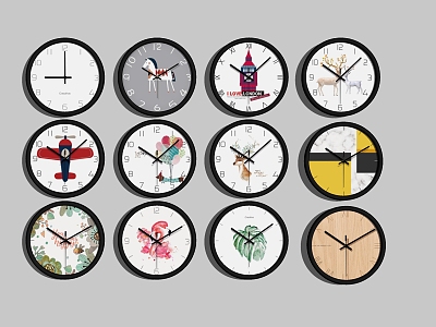 Nordic clock fashion wall clock combination model