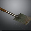 Old Rusty Shovel With Wooden Handle And Metal Blade Showing Rust And Wear