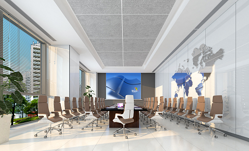 Modern Meeting Room Meeting Table and Chair 3d model