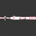 Pink And White Toy Gun Model With Scope And Decorative Elements 3d model