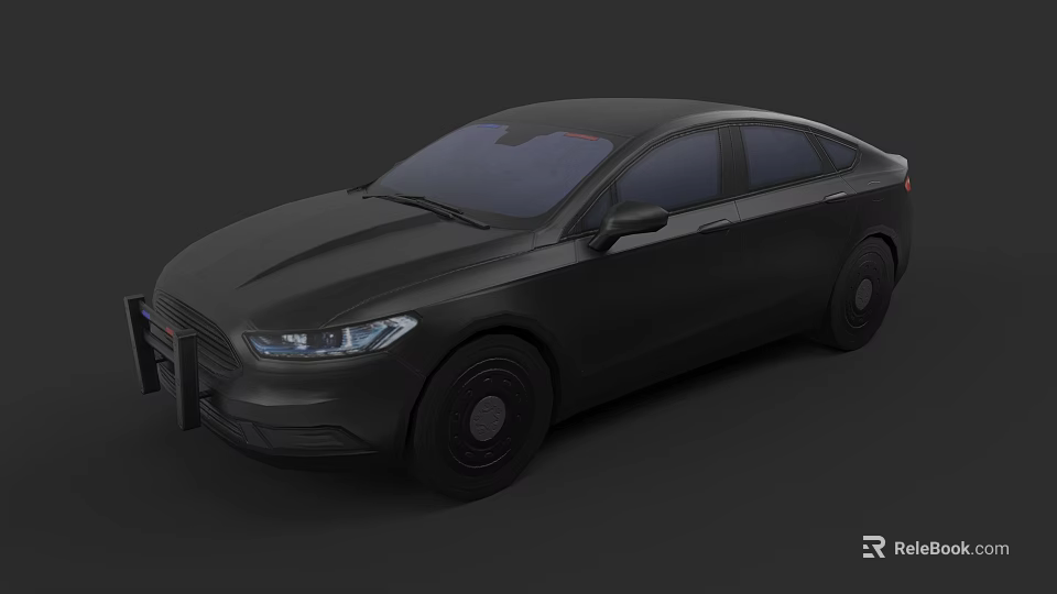 Black Modern Sedan With Sleek Body Design Headlights And Four Doors 3d model 