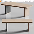 Table Solid Wood Dining Table Long Table Simple Table 3d model