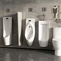 Modern Wall Mounted Urinals In Bathroom With Various Styles And Toilet