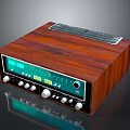 Retro Computer with Wooden Case Knobs Display Panel and Heat Vent Grill