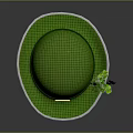 Green Checkered Hat With Green Band Gold Buckle And Clover Decoration