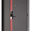 Modern Security Doors With Various Designs Wood Grain Black And Red Stripes