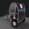 Modern Three Wheeled Bike With Transparent Canopy And Female Figure Decoration