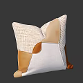 Modern Throw Pillow With Patchwork Design Perforated Fabric And Leather Accents For Home Decor