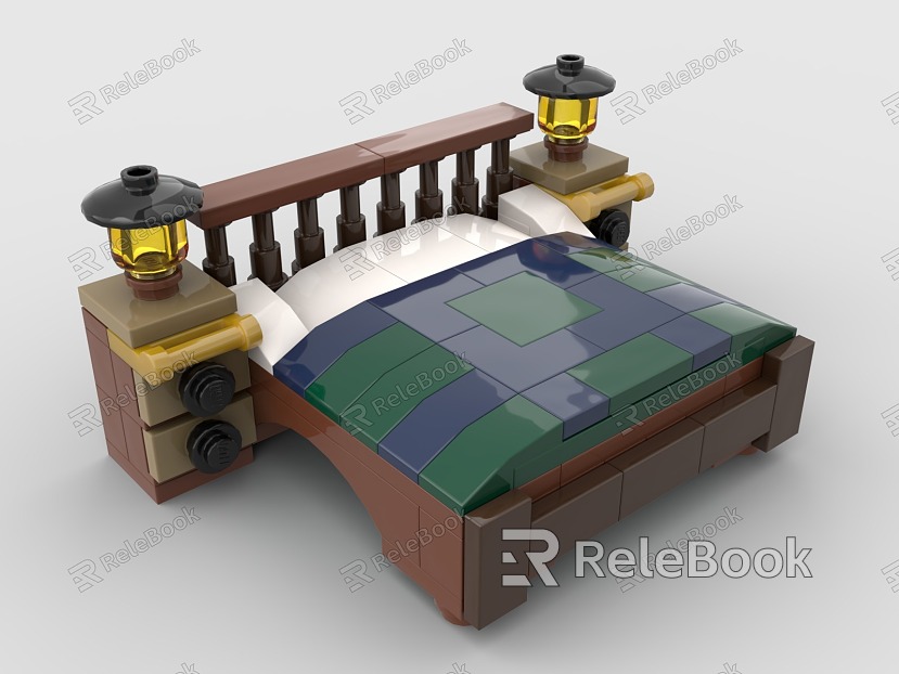 LEGO Toy Bed Double Bed Furniture Indoor model