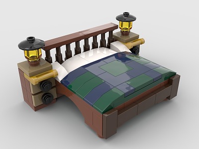 LEGO Toy Bed Double Bed Furniture Indoor model