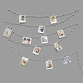Decorative Photo Wall Display With Clothespins String Fairy Lights And