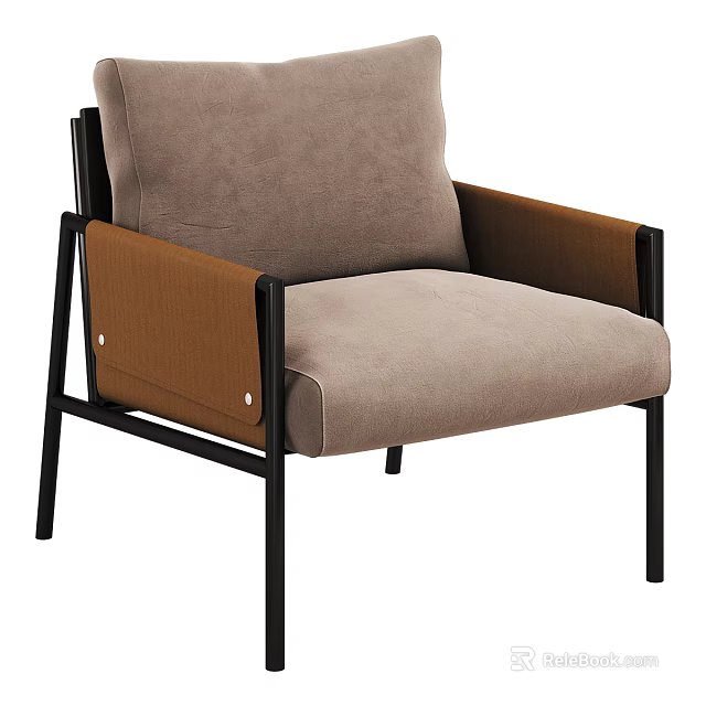 Modern Fabric Sofa and Coffee Table Set With Metal Frame and Comfortable Design 3d model 