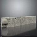 Long Rectangular Concrete Structure With Circular Hole And Textured Surface Reflection 3d model