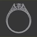 Elegant Vintage Silver Ring With Intricate Filigree And Diamond Accent