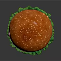 Delicious Juicy Burger With Sesame Bun Lettuce Tomato Cheese And Patty