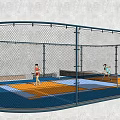 Outdoor Sports Fitness Area With Multiple Training Zones And Activity Courts